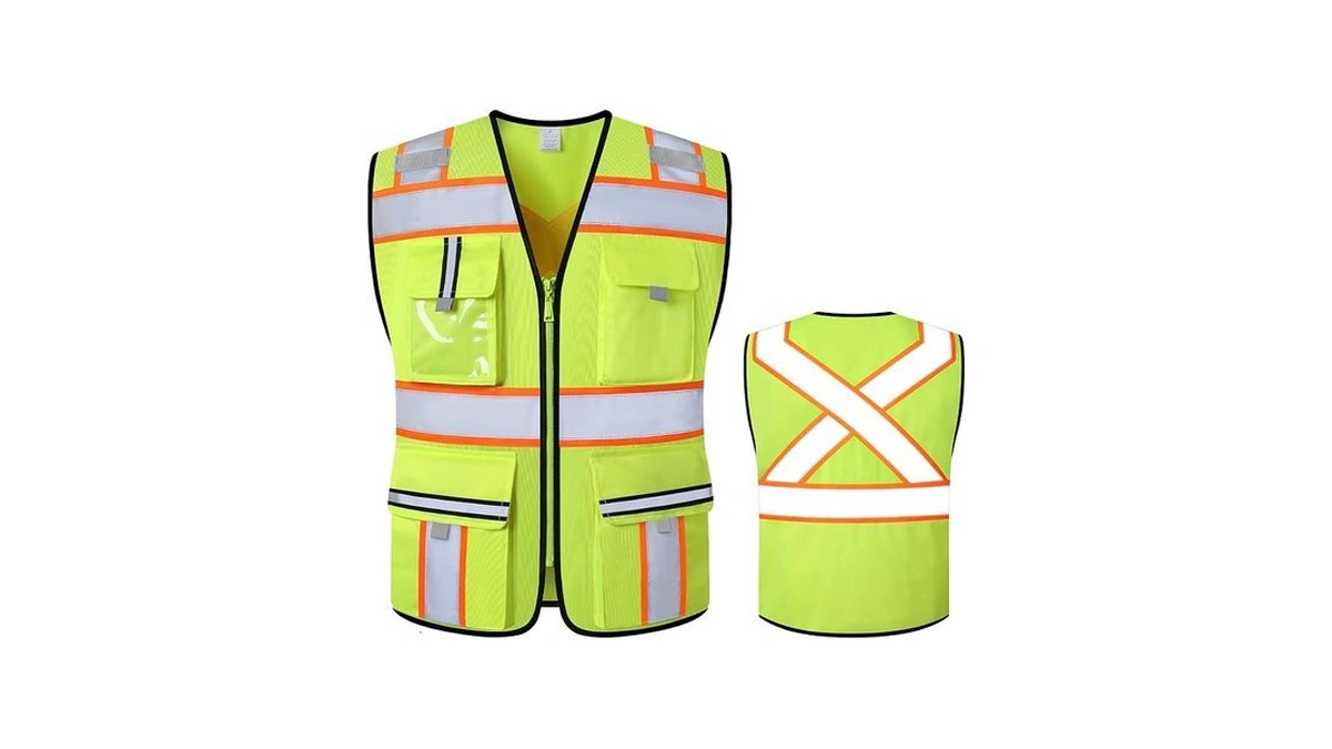 Annjoyoo Class 2 Safety Vest With Zipper Front And 7