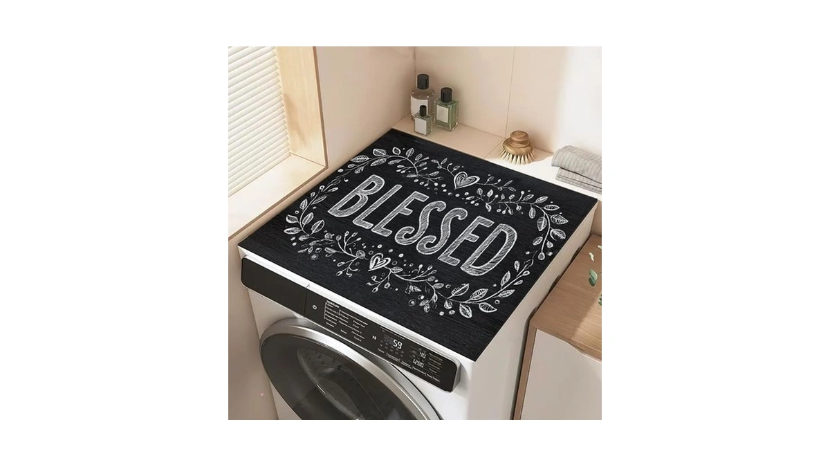 Blessed Washing Machine Mat For Top – Non-slip, Absorbent, Quick-dry