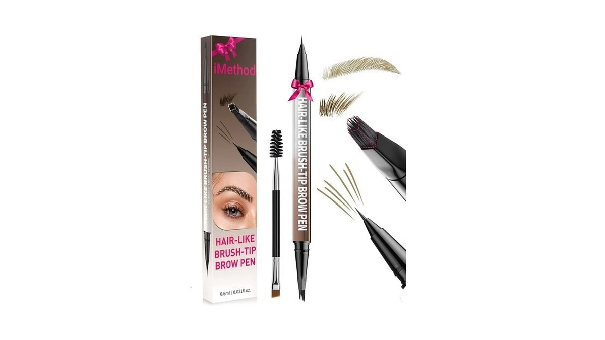 Imethod Eyebrow Pen - Eyebrow Pencil,2-in-1 Eyeliner Dual-ended Brush-tip Microblading