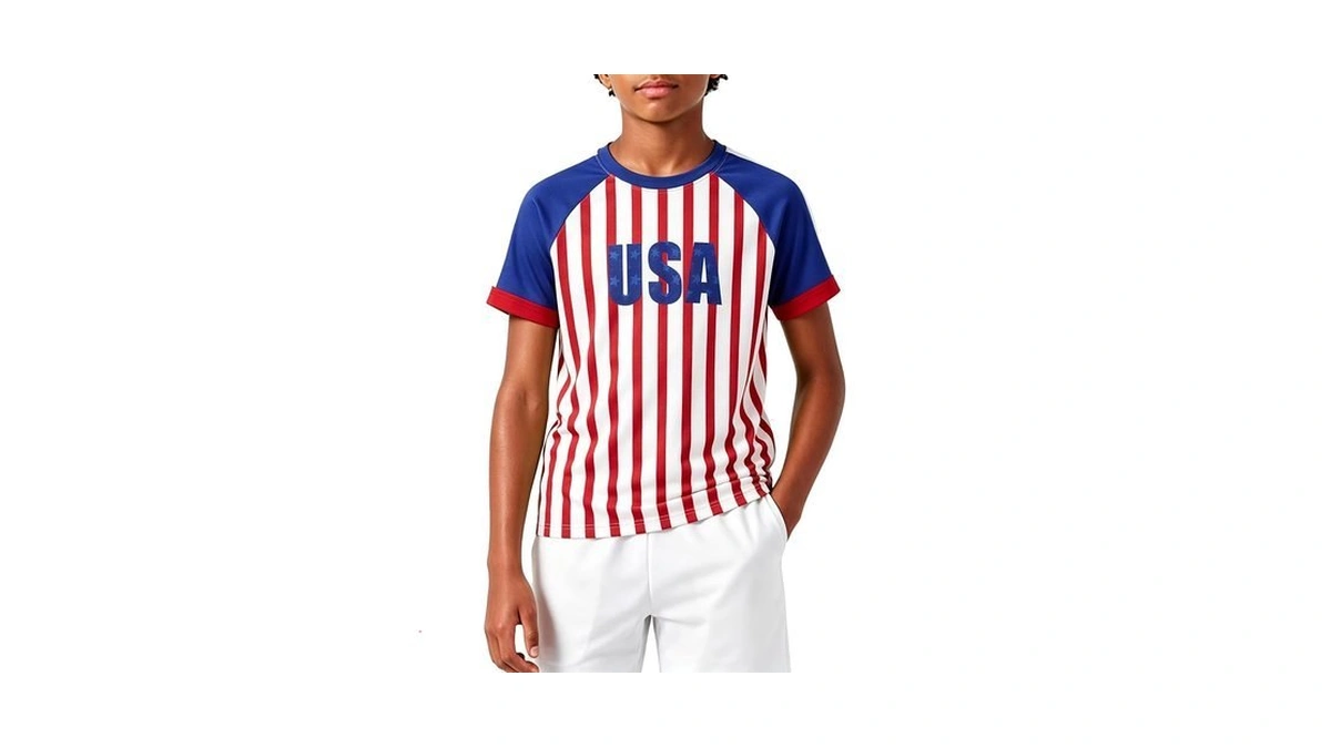 Patpat Boys Soccer Fan Shirt Short Sleeve Athletic Tee Kids