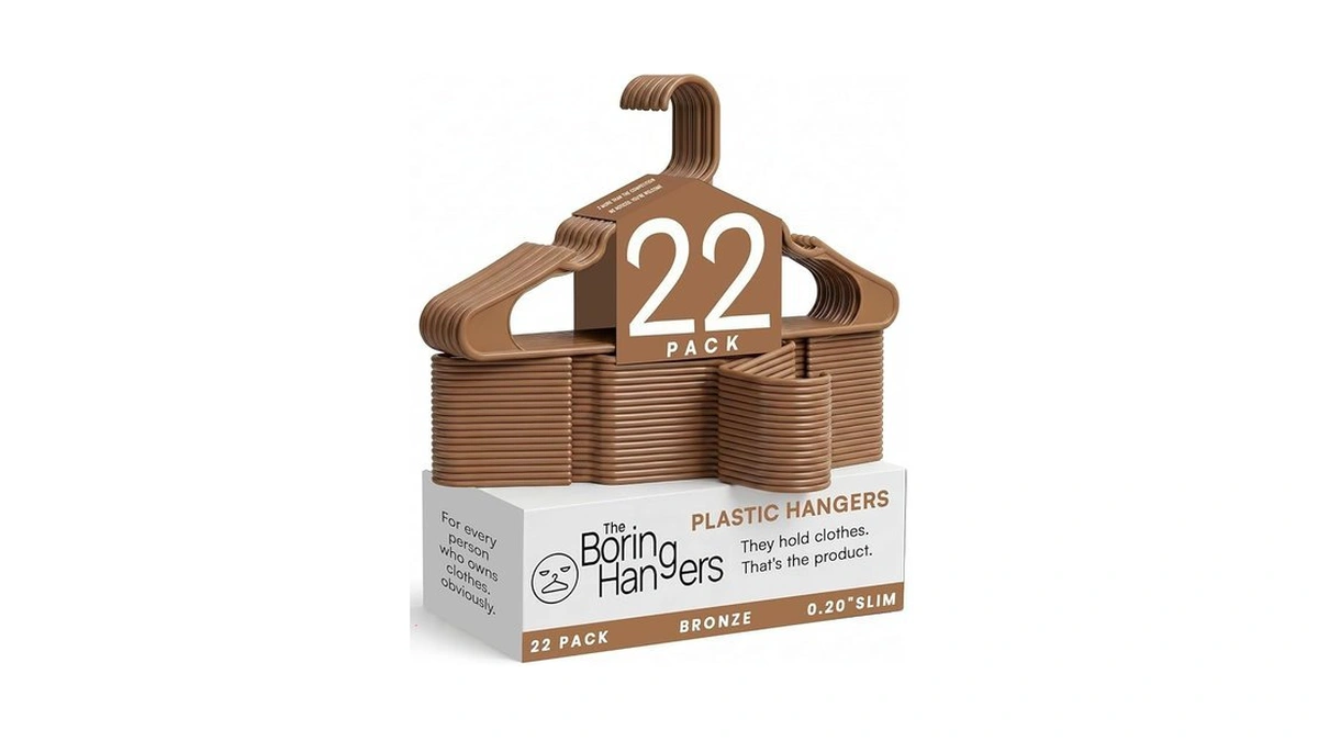 The Boring Hangers Bronze Plastic Hangers 22 Pack - 10