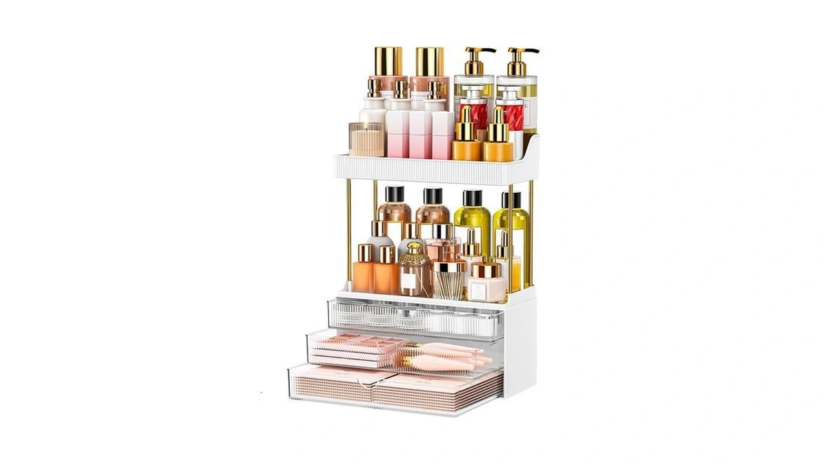 Caktraie 12.2" W Makeup Organizer Drawers - 5 Tiers Bathroom