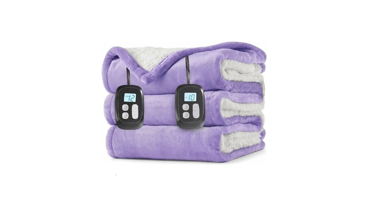 Laffylo Electric Heated Blanket King Size 90 X 100, Dual