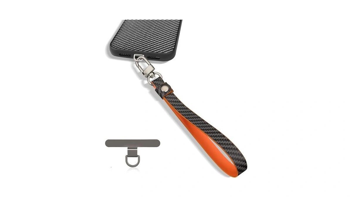 Leather Carbon Fiber Phone Wrist Strap Anti Theft Strap