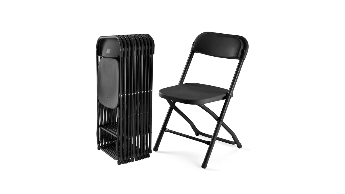 Dumos Folding Chairs Sets Of 10, 330lbs Plastic Stackable Portable