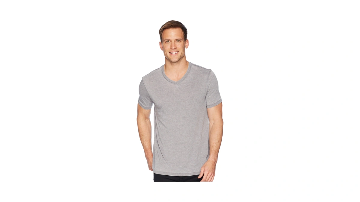 Lucky Brand Men's Venice Burnout V-neck Tee Shirt, Frost Grey,