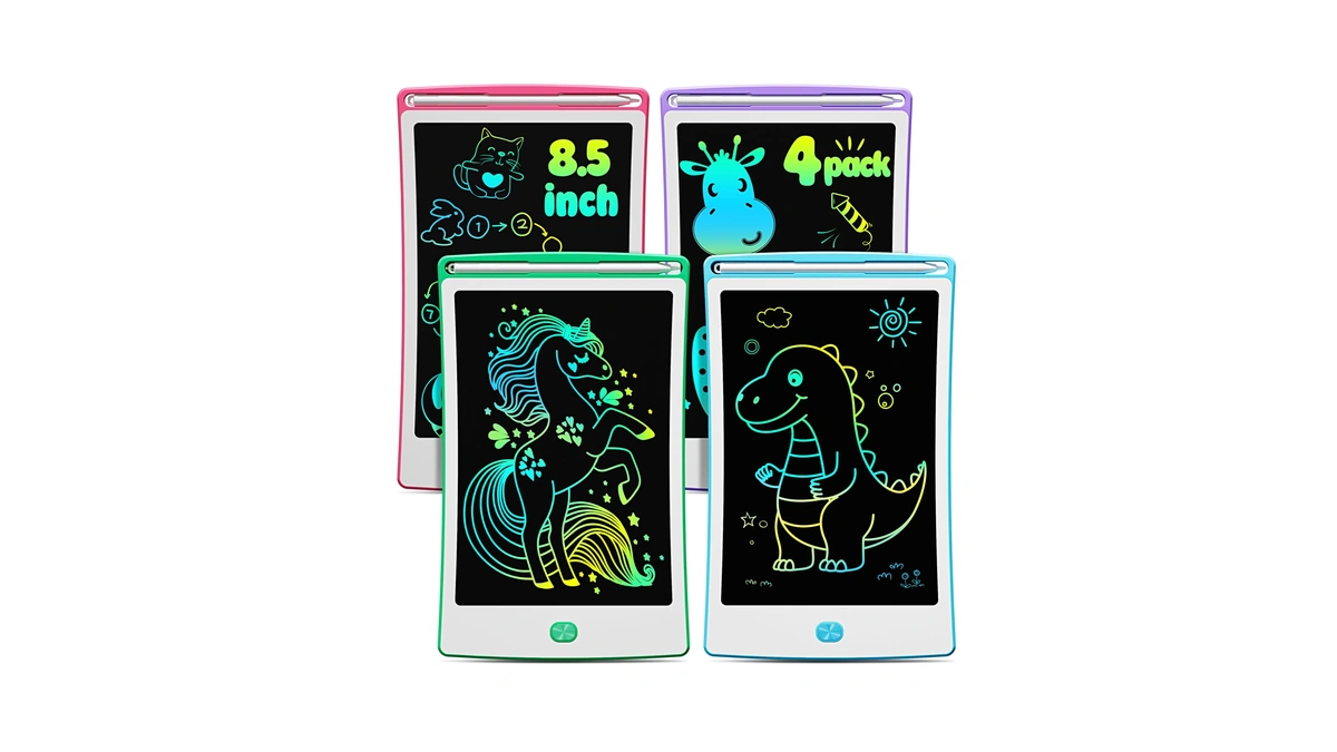 Magic Jimmy 4 Pack Lcd Writing Tablet, 8.5 Inch Colorful