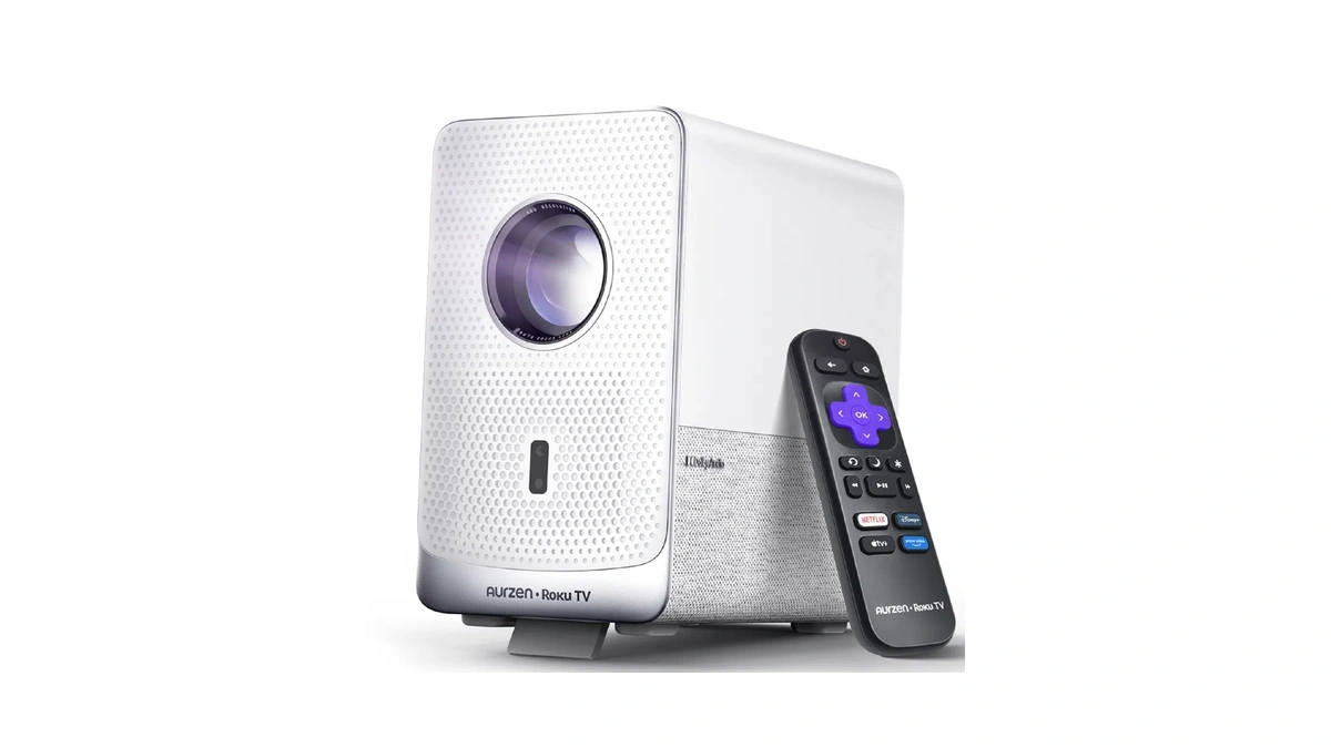 Aurzen Roku Tv D1r Cube Smart Outdoor Projector With Wifi