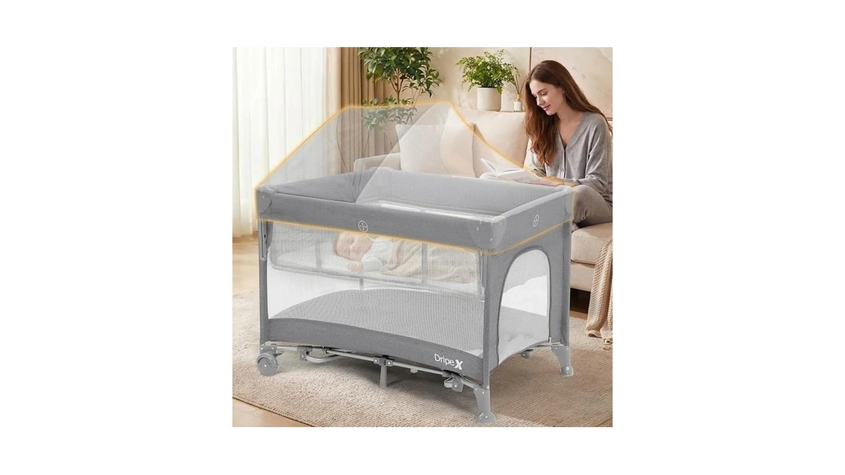 Dripex 5 In 1 Baby Bassinet, 2-level Height Bedside Bassinet,