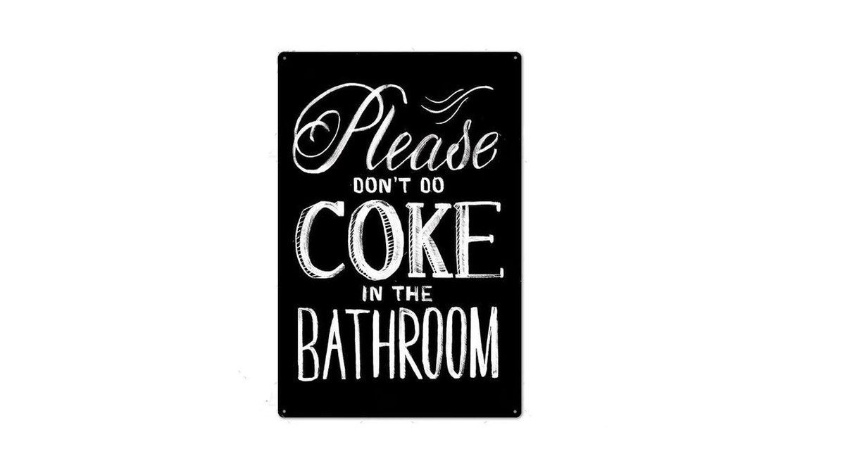 Annekilly Vintage Bathroom Rules Funny Please Don't Coke In The