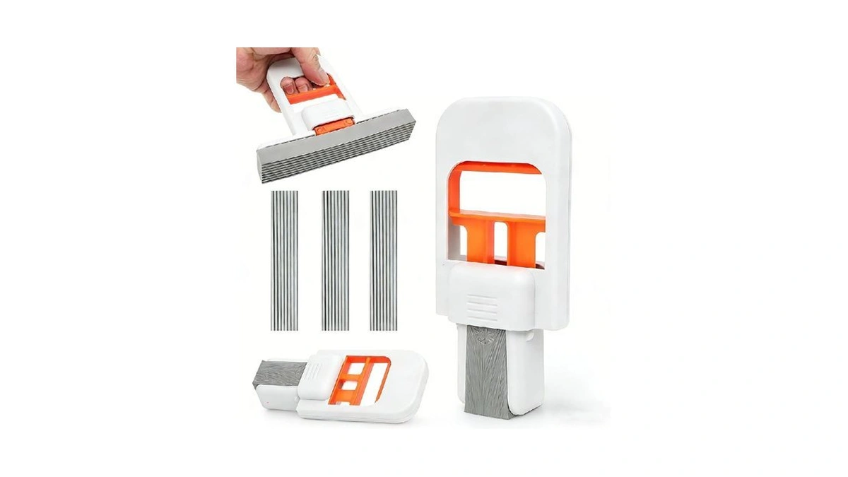Orange Self-squeezing Mini Sponge Mop, Foldable 1-hand Squeeze Desktop Mop