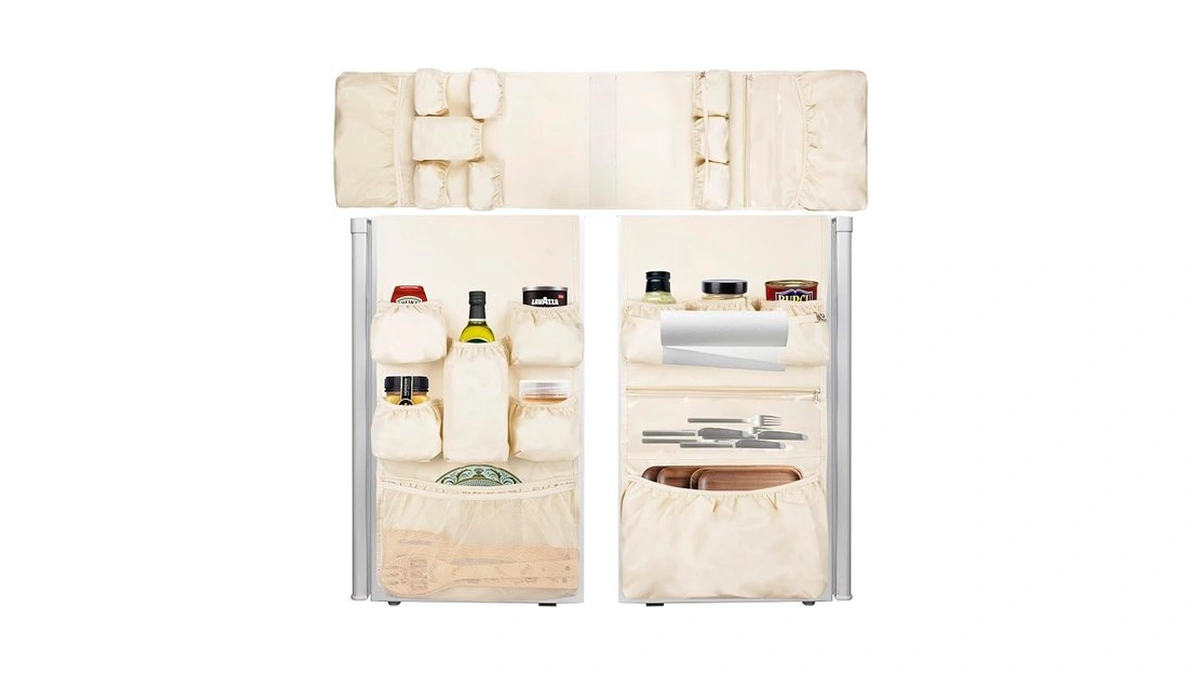 Chezmax Mini Fridge Organizer Dorm Essentials - Over The Fridge