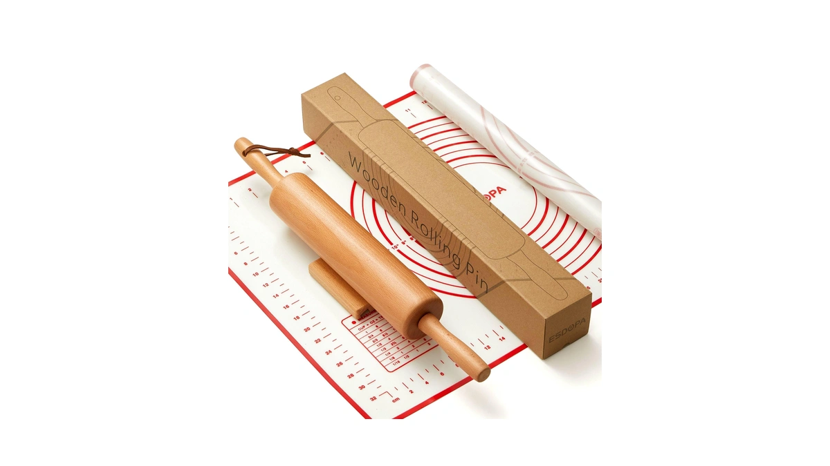 Esdopa Classic Wood Rolling Pin - Wooden Rolling Pins For