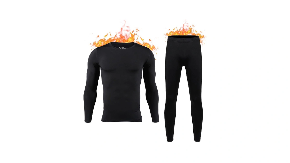 Herobiker Mens Thermal Underwear Set Skiing Winter Warm Base Layers