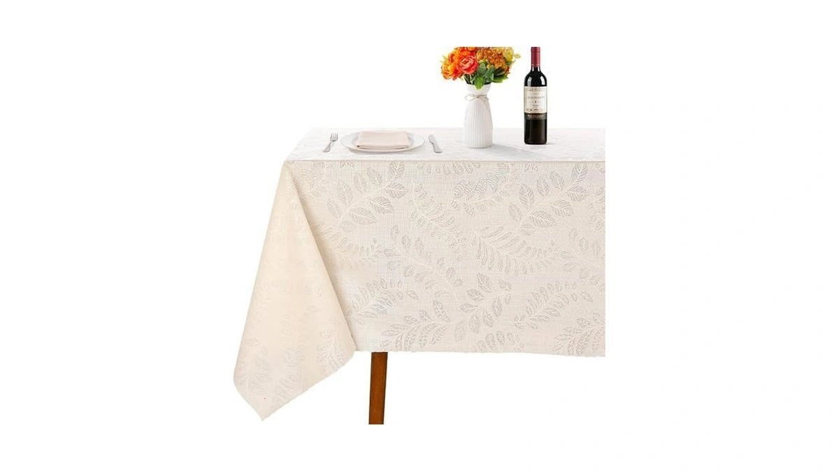Kaixinbao Waterproof Pvc Vinyl Tablecloth,beige 54"x70"