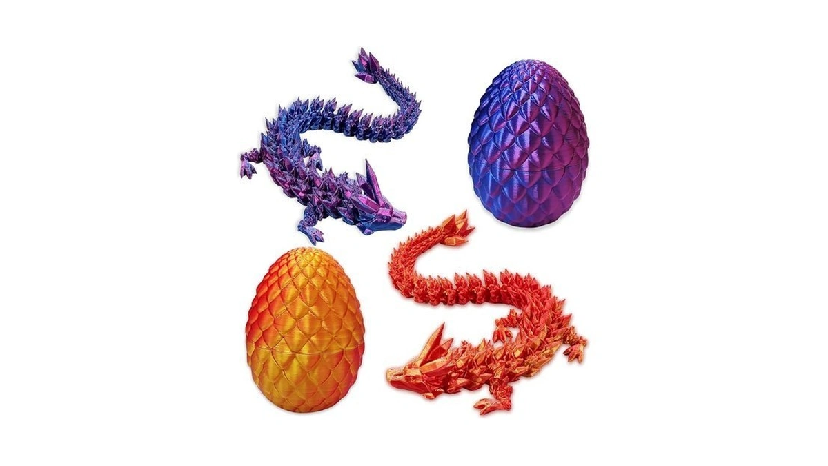 Yxotjhs 2pcs 3d Printed Dragon, Dragon Eggs With Dragon Inside,