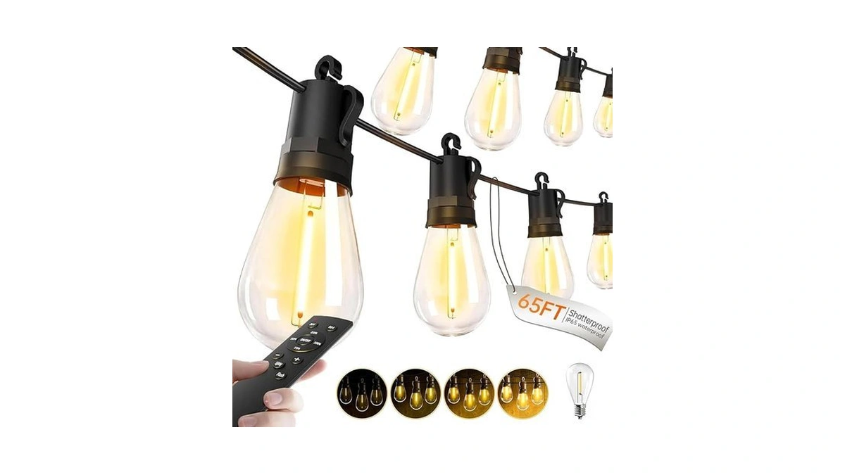 Tbosw Outdoor String Lights Patio Led - Light Outside Waterproof