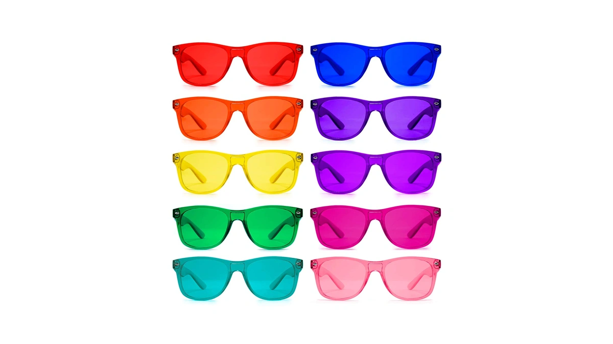 Color Therapy Glasses 10 Pack For Chakra Healing, Chromotherapy, And