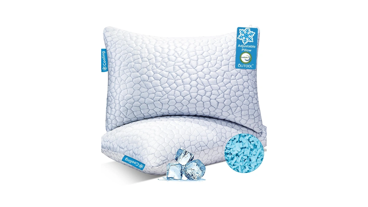 Qutool Cooling Pillow For Sleeping, Certipur-us Shredded Memory Foam Queen