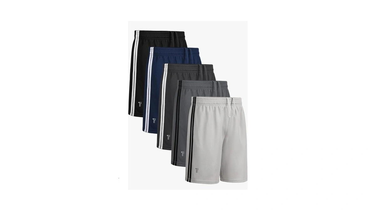 Tuliara 5 Pack Boys Athletic Shorts Mesh Basketball Shorts With
