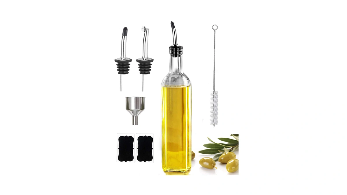 Leaflai 17oz Olive Oil Dispenser Bottle, 500ml Oil & Vinegar