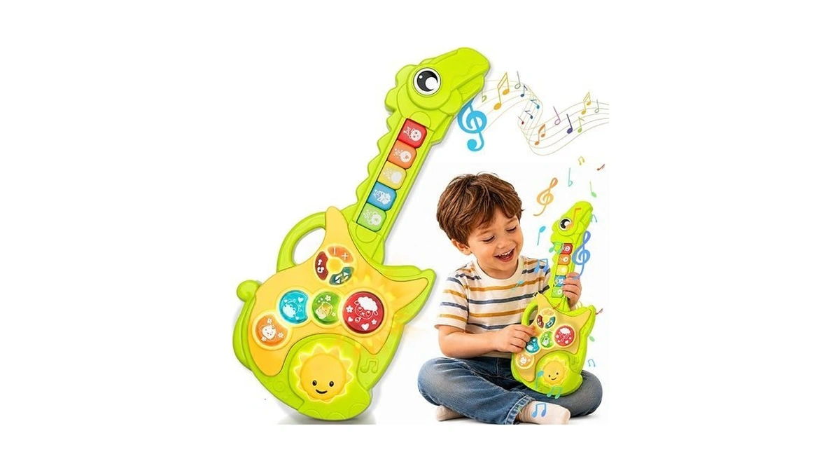 Toys For 1-3year Old Boy Gift,2-in-1 Electric Guitars,12-18 Month With