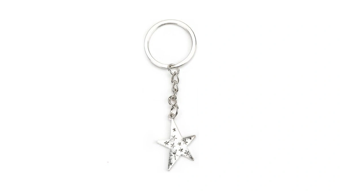 Mucoos Star Keychain For Women Elegant Silver Key Ring Zinc
