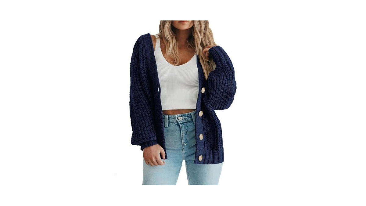 Eytino Womens Plus Size Cardigans Oversized Button Down Long Sleeve