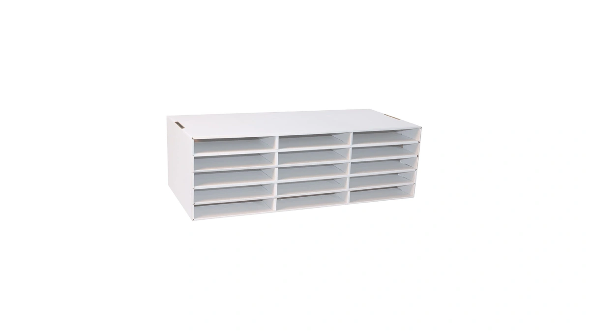Classroom Keepers 9" X 12" Construction Paper Storage, 15-slot, White,