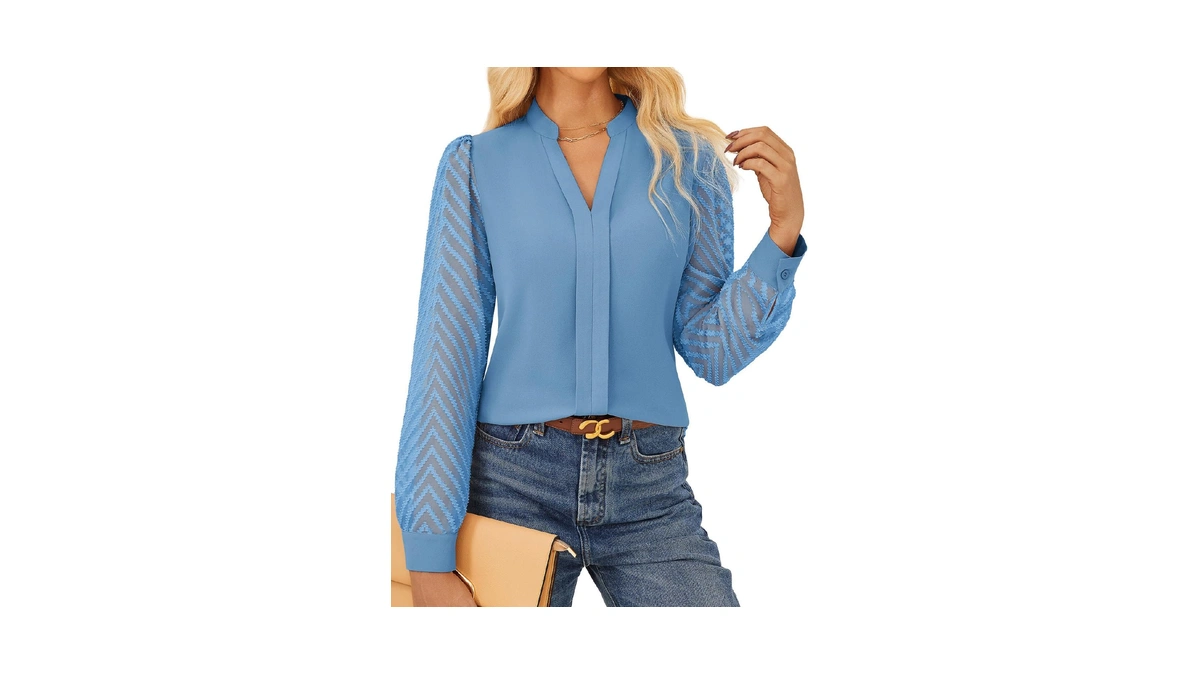 Tops For Women Trendy Business Casual Outfits V Neck Lace
