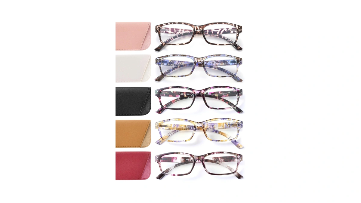 Jolisu Reading Glasses For Women Men - 5 Pack Ladies