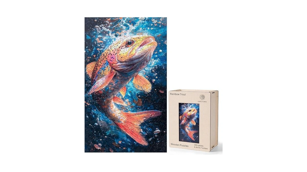 Estroso Magical Wooden Puzzle For Adults With Beautiful Rainbow Trout