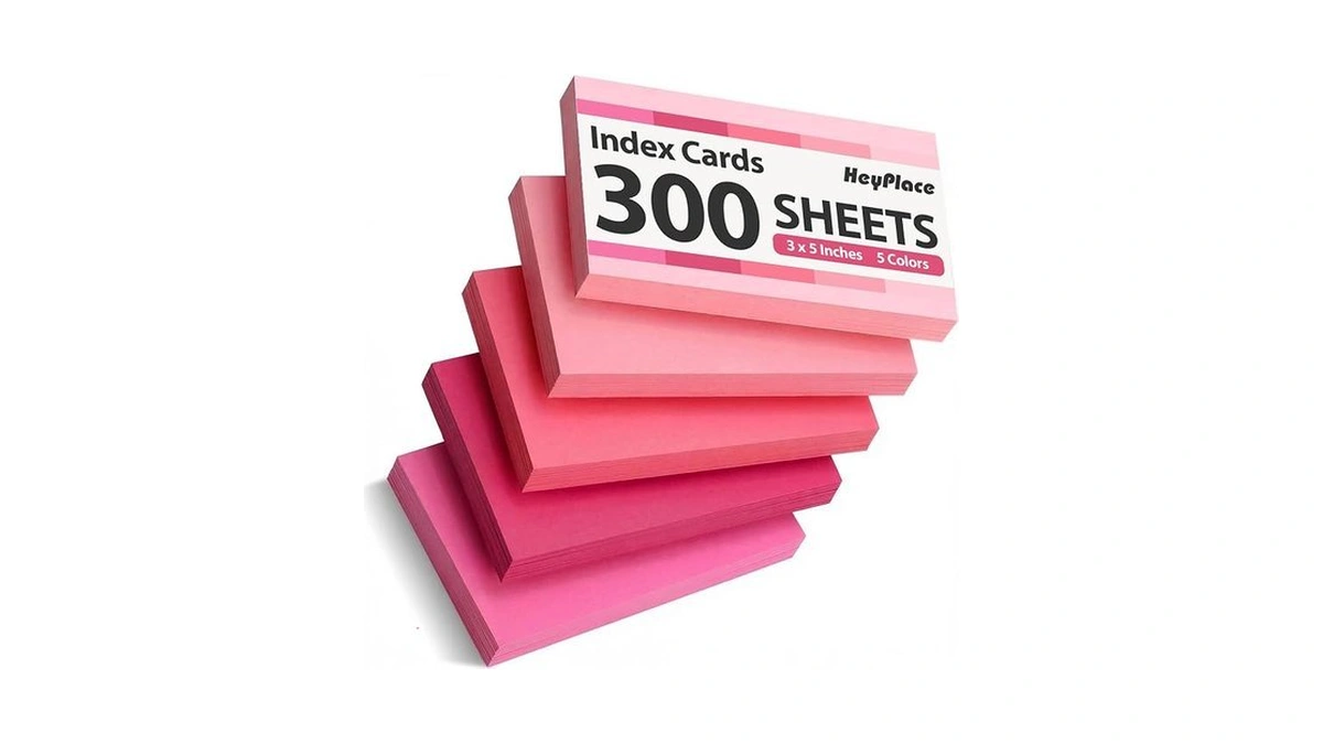 Heyplace 300 Count Index Cards 3x5 Inch, Blank, Note Cards,