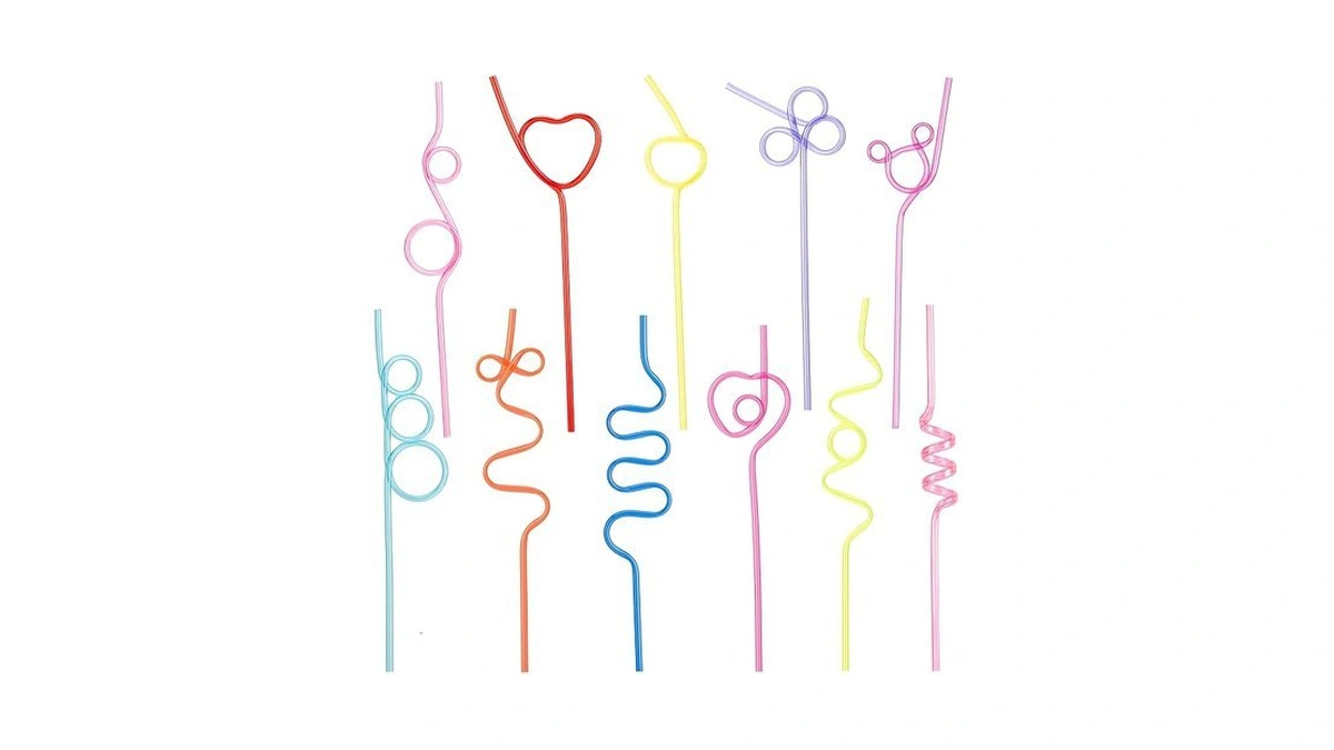 12pcs Reusable Crazy Silly Straws For Party
