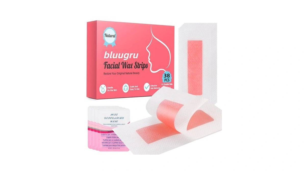 Bluugru 38pcs Facial Wax Strips, Face Waxing Kit For Women