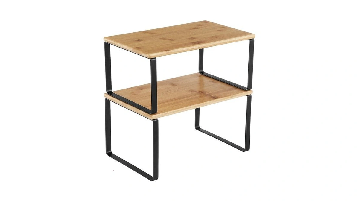 Songmics Cabinet Organizer Shelf, Set Of 2 Kitchen Counter Shelves,