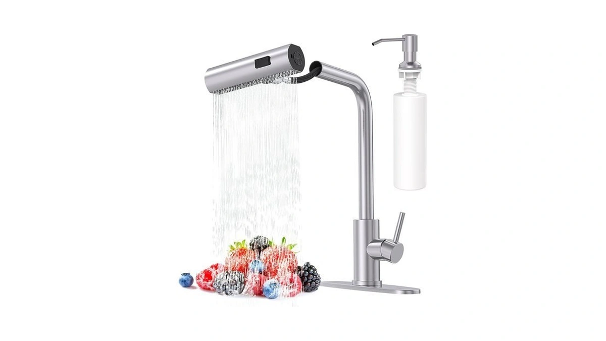 Avsiile Brushed Nickel Kitchen Faucets With Pull Down Sprayer &