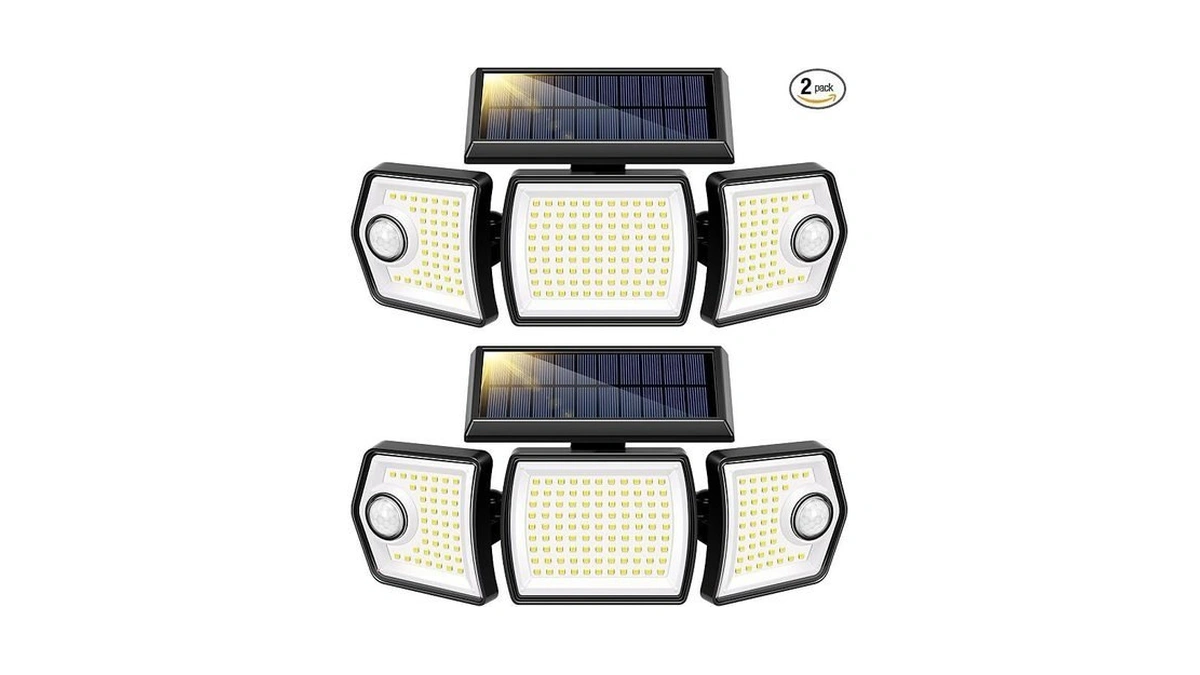 Vivohome Linkable Solar Lights Outdoor Waterproof, Dual Roating Motion Sensor