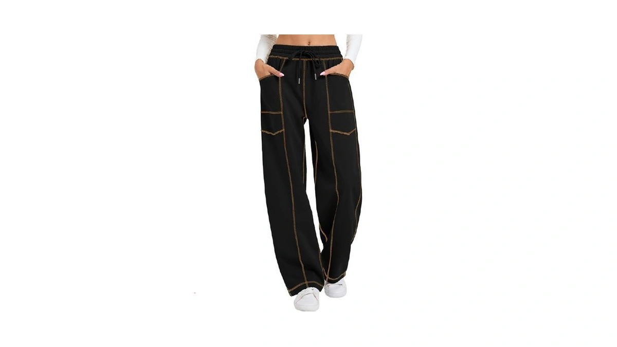 Sixstar Womens Barrel Sweatpants Wide Leg Baggy Lounge Pants With