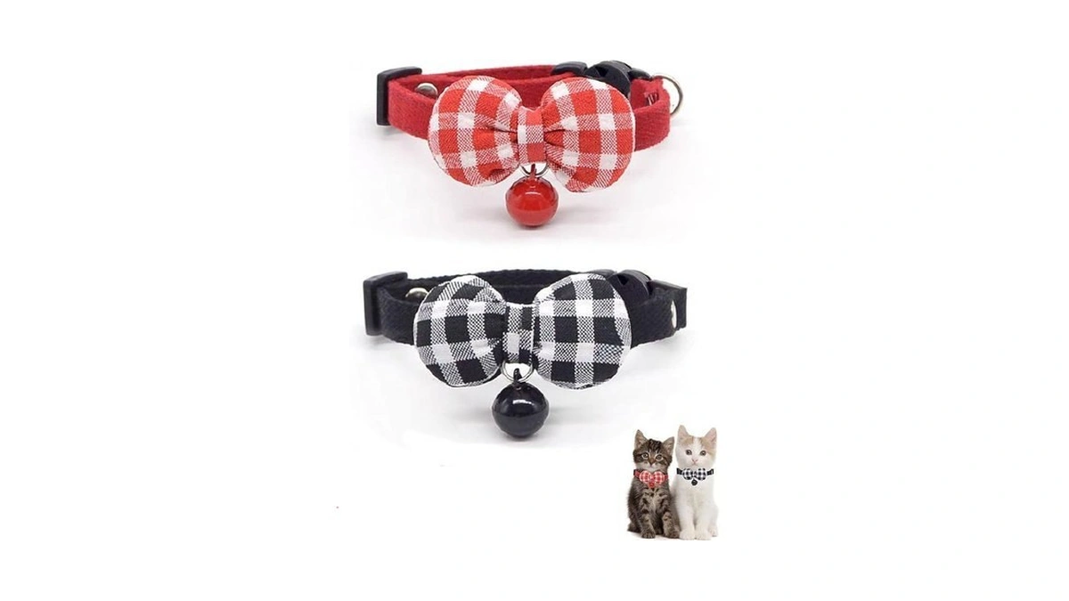 Jufoo 2 Pack Soft Breakaway Safety Cat Collar，kitten Collar With