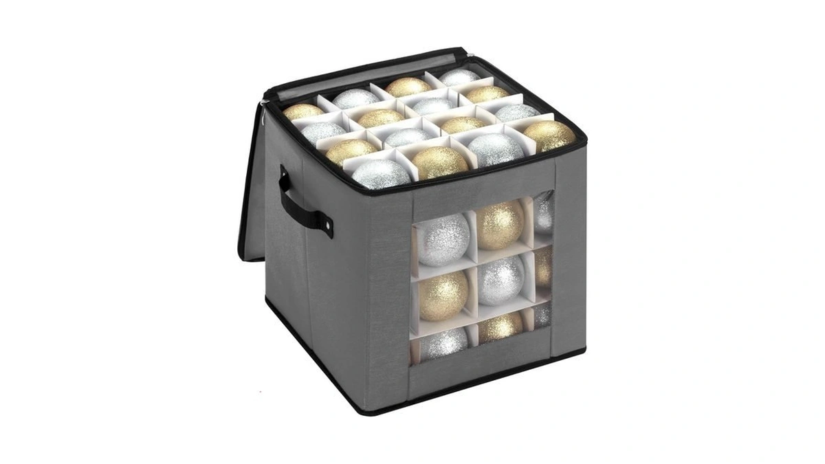 Dimeshy Christmas Ornament Storage Box With Adjustable Dividers,ornament Storage Container