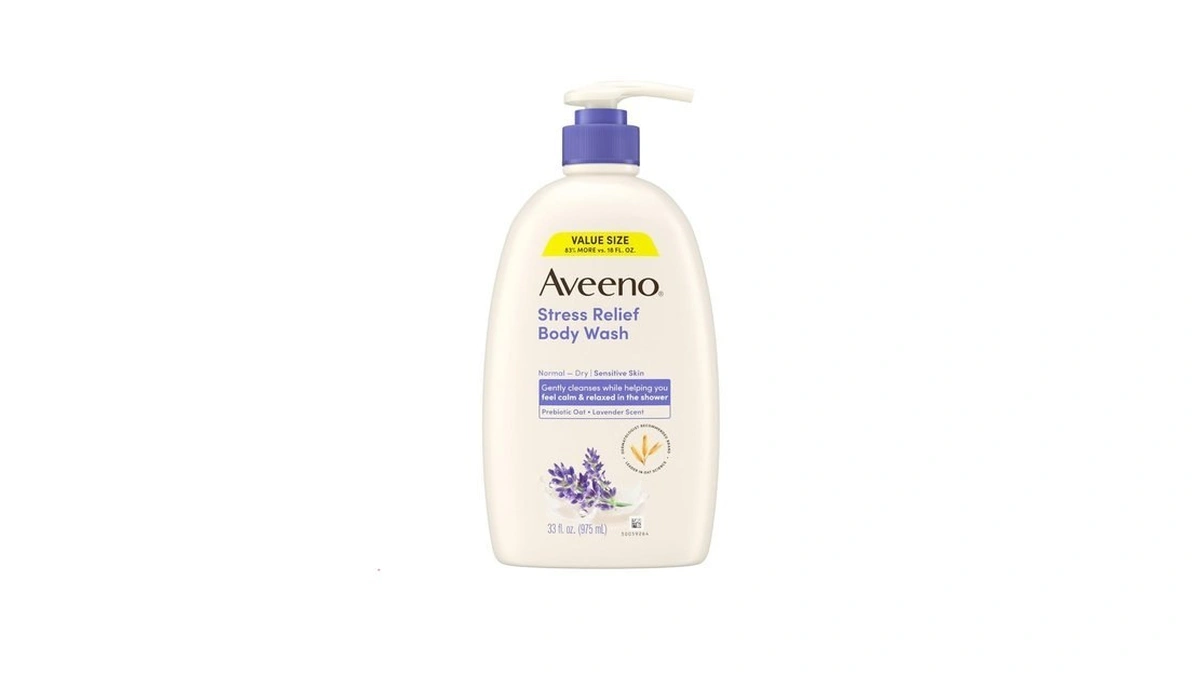 Aveeno Stress Relief Body Wash, Lavender Scent With Nourishing Prebiotic