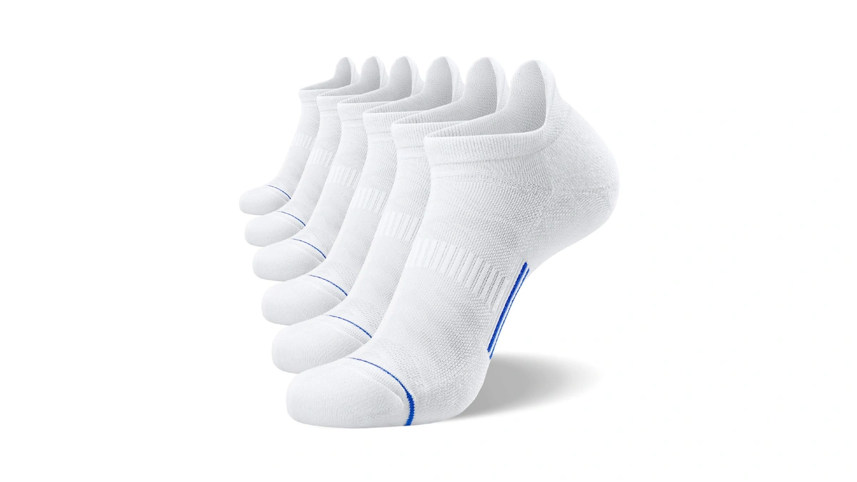 Fitrell 6 Pack Men's Ankle Running Socks Low Cut Cushioned