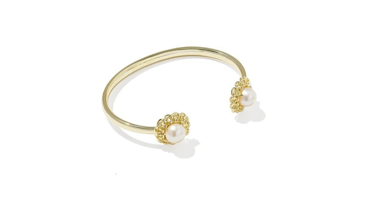 Kendra Scott Gabriella Pearl Cuff Bracelet, Gold Plated Brass, Freshwater