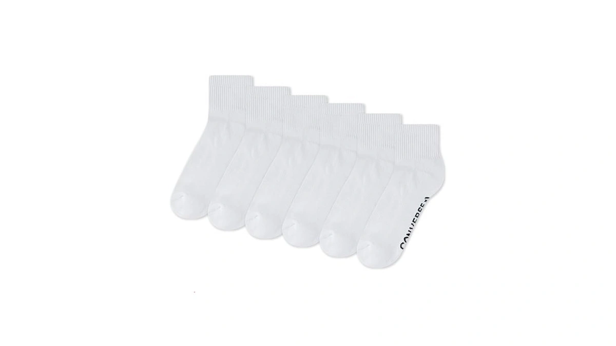 Converse Men's Quarter Sock, White/6-pack, One Size
