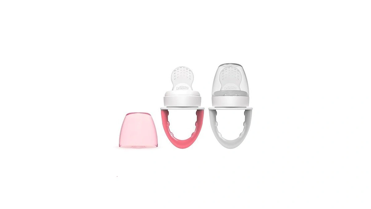 Dr. Brown's Fresh First Silicone Feeder, Pink & Grey, 2