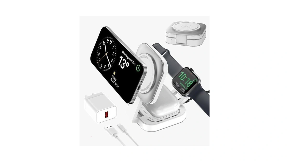 3 In 1 Mini Foldable Charging Station For Apple Devices,