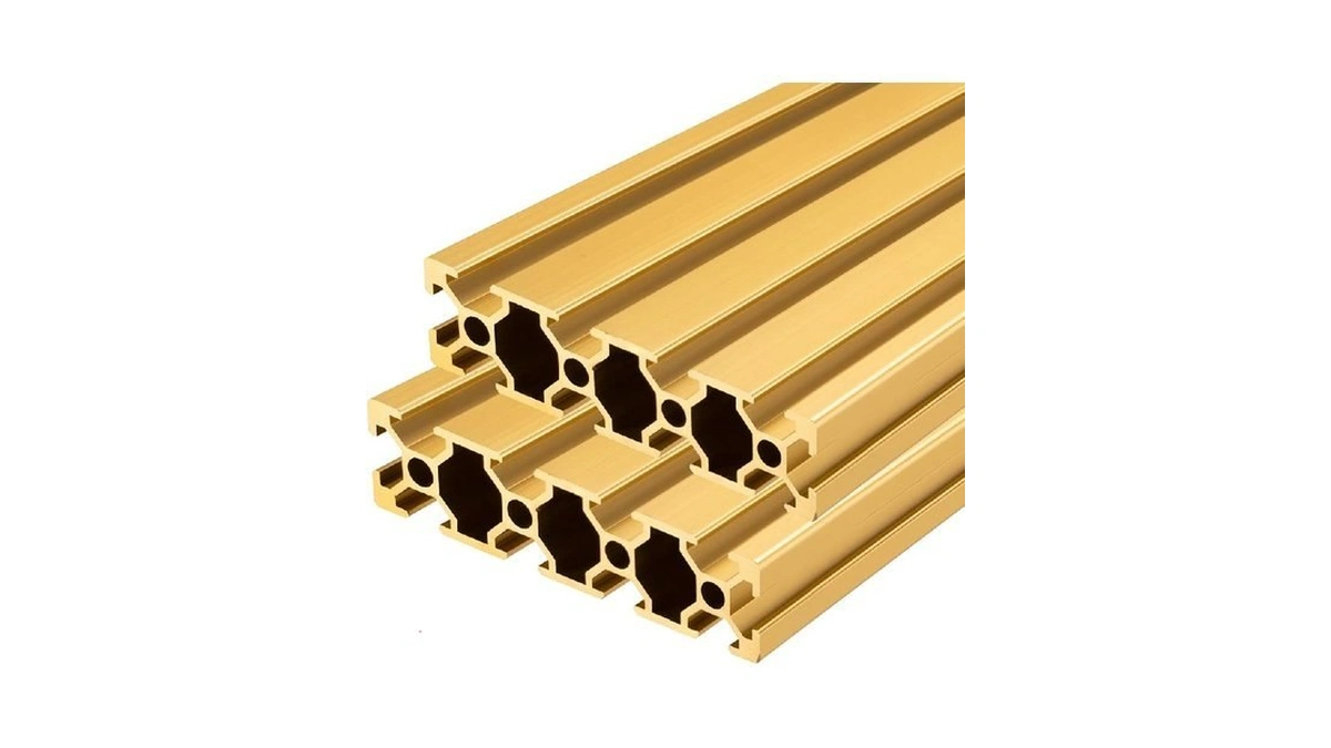 Qnk 2pcs 800mm(31.5") Gold T Slot 2080 Aluminum Extrusion European