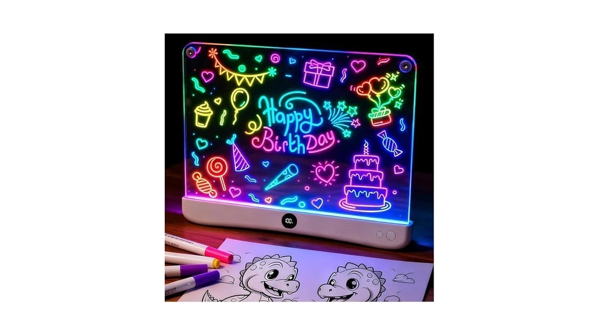 16" Large Rechargeable Led Drawing Board For Kids With Stepless