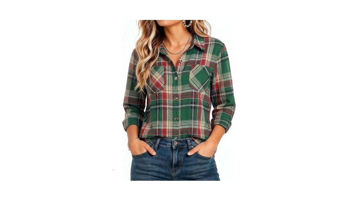 Zeagoo Long Sleeve Button Up Shirts Women Casual Flannel Blouse